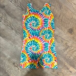 Colorful Tie-Dye Gymnastics Leotard sz 8